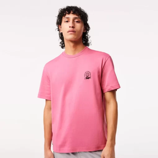 Lacoste T-Shirts>Herren T-Shirt Aus Bio-Baumwolljersey Reseda Rosa 2R3