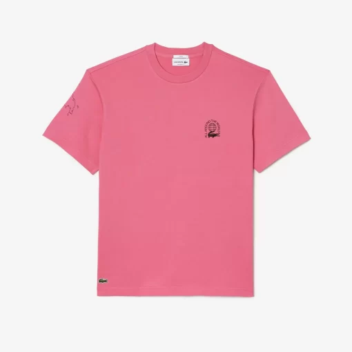 Lacoste T-Shirts>Herren T-Shirt Aus Bio-Baumwolljersey Reseda Rosa 2R3