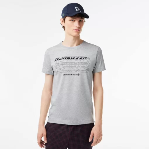 Lacoste Tennis>Herren T-Shirt Tennis X Novak Djokovic Heidekraut Grau Cca