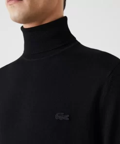 Lacoste Pullover>Herren Woll-Pullover Mit Rollkragen Schwarz 031