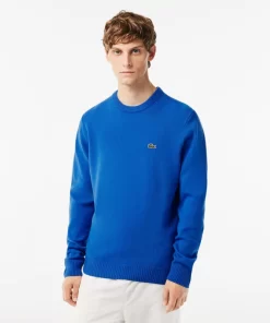 Lacoste Pullover>Herren Woll-Pullover Mit Rundhals Blau Siy