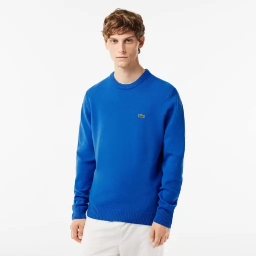 Lacoste Pullover>Herren Woll-Pullover Mit Rundhals Blau Siy