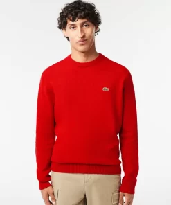 Lacoste Pullover>Herren Woll-Pullover Mit Rundhals Rot 240