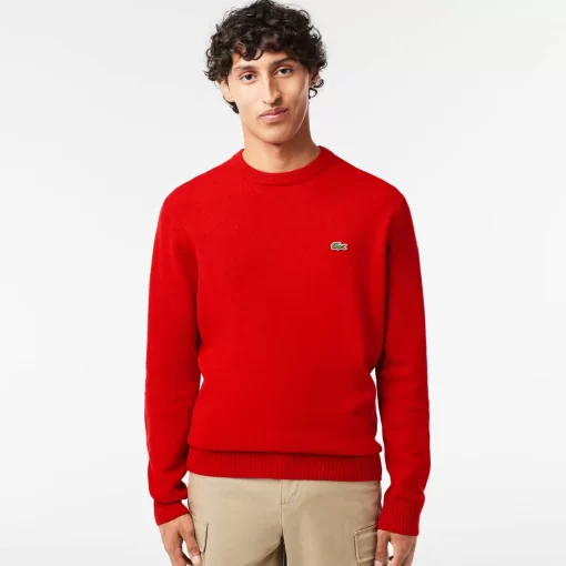 Lacoste Pullover>Herren Woll-Pullover Mit Rundhals Rot 240