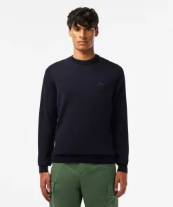 Lacoste Pullover>Herren Woll-Pullover Mit Rundhals Navy Blau 166