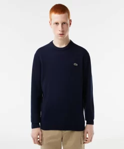 Lacoste Pullover>Herren Woll-Pullover Mit Rundhals Navy Blau 166