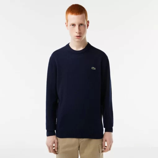 Lacoste Pullover>Herren Woll-Pullover Mit Rundhals Navy Blau 166