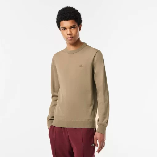 Lacoste Pullover>Herren Woll-Pullover Mit Rundhals Beige Cb8