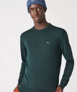 Lacoste Pullover>Herren Woll-Pullover Mit Rundhals Sinople Grun Yzp