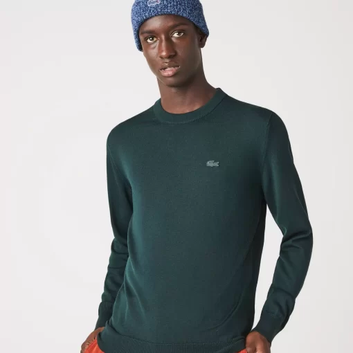 Lacoste Pullover>Herren Woll-Pullover Mit Rundhals Sinople Grun Yzp