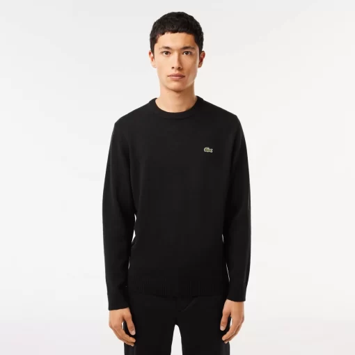 Lacoste Pullover>Herren Woll-Pullover Mit Rundhals Schwarz 031