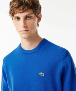 Lacoste Pullover>Herren Woll-Pullover Mit Rundhals Blau Siy