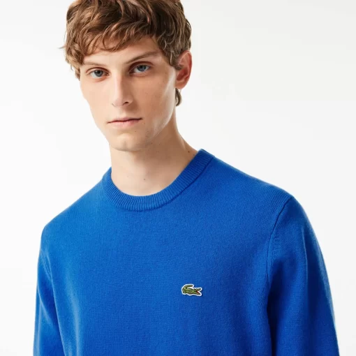 Lacoste Pullover>Herren Woll-Pullover Mit Rundhals Blau Siy