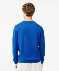 Lacoste Pullover>Herren Woll-Pullover Mit Rundhals Blau Siy