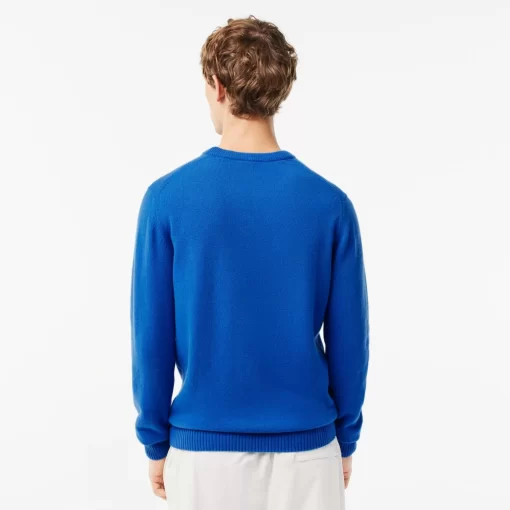 Lacoste Pullover>Herren Woll-Pullover Mit Rundhals Blau Siy