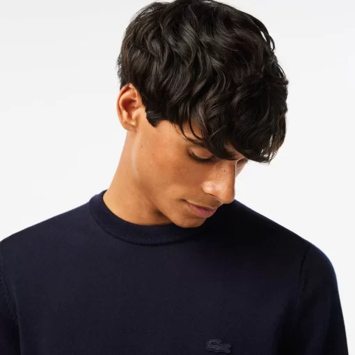 Lacoste Pullover>Herren Woll-Pullover Mit Rundhals Navy Blau 166