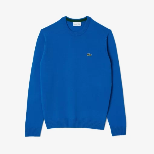 Lacoste Pullover>Herren Woll-Pullover Mit Rundhals Blau Siy