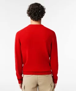 Lacoste Pullover>Herren Woll-Pullover Mit Rundhals Rot 240