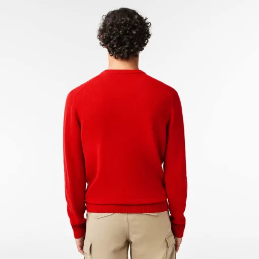 Lacoste Pullover>Herren Woll-Pullover Mit Rundhals Rot 240