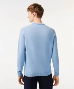 Lacoste Pullover>Herren Woll-Pullover Mit Rundhals Pastellblau Hbp