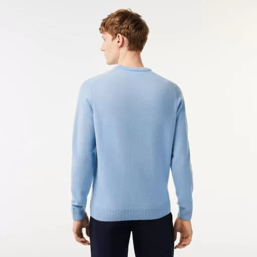 Lacoste Pullover>Herren Woll-Pullover Mit Rundhals Pastellblau Hbp