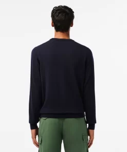 Lacoste Pullover>Herren Woll-Pullover Mit Rundhals Navy Blau 166