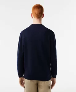 Lacoste Pullover>Herren Woll-Pullover Mit Rundhals Navy Blau 166