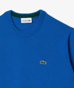 Lacoste Pullover>Herren Woll-Pullover Mit Rundhals Blau Siy