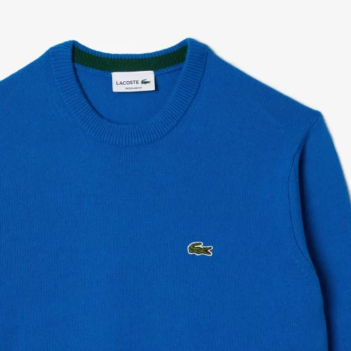 Lacoste Pullover>Herren Woll-Pullover Mit Rundhals Blau Siy