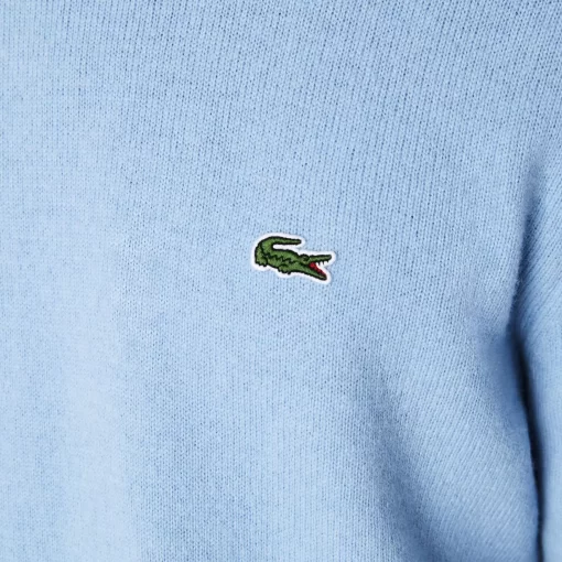 Lacoste Pullover>Herren Woll-Pullover Mit Rundhals Pastellblau Hbp