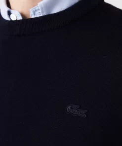 Lacoste Pullover>Herren Woll-Pullover Mit Rundhals Navy Blau 166