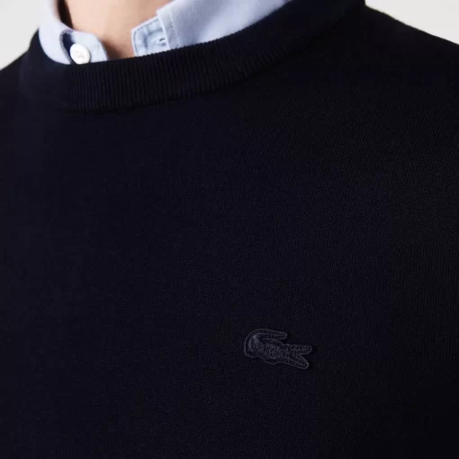 Lacoste Pullover>Herren Woll-Pullover Mit Rundhals Navy Blau 166