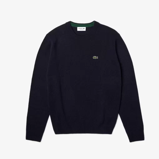 Lacoste Pullover>Herren Woll-Pullover Mit Rundhals Navy Blau 166