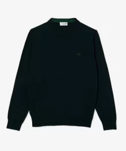 Lacoste Pullover>Herren Woll-Pullover Mit Rundhals Sinople Grun Yzp