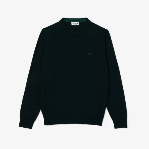 Lacoste Pullover>Herren Woll-Pullover Mit Rundhals Sinople Grun Yzp