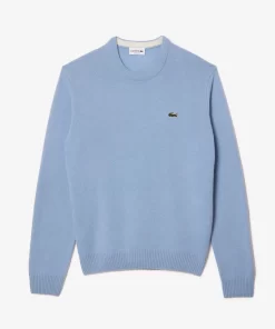 Lacoste Pullover>Herren Woll-Pullover Mit Rundhals Pastellblau Hbp