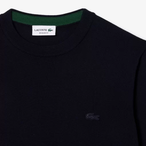 Lacoste Pullover>Herren Woll-Pullover Mit Rundhals Navy Blau 166