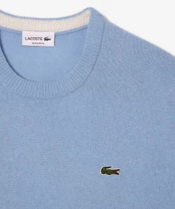 Lacoste Pullover>Herren Woll-Pullover Mit Rundhals Pastellblau Hbp