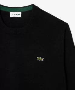 Lacoste Pullover>Herren Woll-Pullover Mit Rundhals Schwarz 031