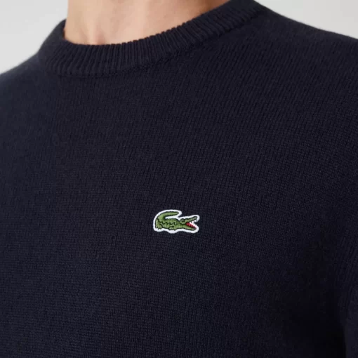 Lacoste Pullover>Herren Woll-Pullover Mit Rundhals Navy Blau 166