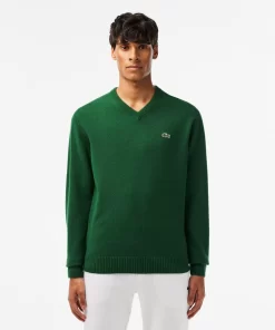 Lacoste Pullover>Herren Woll-Pullover Mit V-Ausschnitt Grun 132