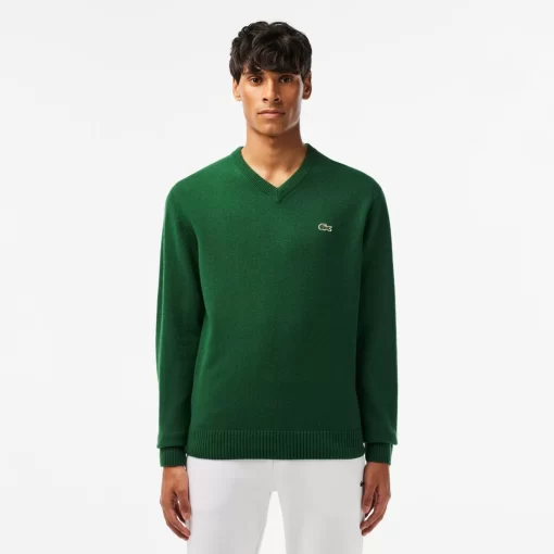 Lacoste Pullover>Herren Woll-Pullover Mit V-Ausschnitt Grun 132