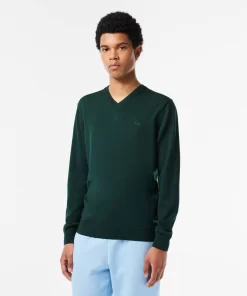 Lacoste Pullover>Herren Woll-Pullover Mit V-Ausschnitt Sinople Grun Yzp