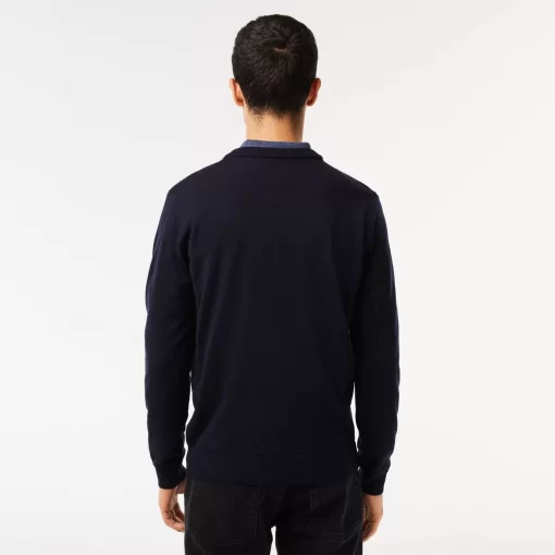 Lacoste Pullover>Herren Woll-Pullover Mit V-Ausschnitt Navy Blau 166