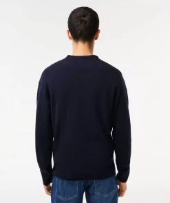 Lacoste Pullover>Herren Woll-Pullover Mit V-Ausschnitt Navy Blau 166