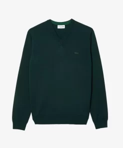 Lacoste Pullover>Herren Woll-Pullover Mit V-Ausschnitt Sinople Grun Yzp