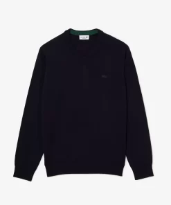 Lacoste Pullover>Herren Woll-Pullover Mit V-Ausschnitt Navy Blau 166