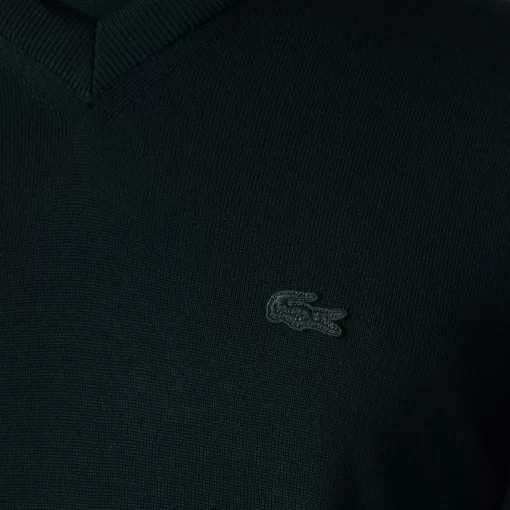 Lacoste Pullover>Herren Woll-Pullover Mit V-Ausschnitt Sinople Grun Yzp