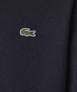 Lacoste Pullover>Herren Woll-Pullover Mit V-Ausschnitt Navy Blau 166