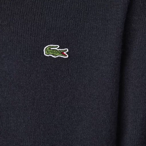 Lacoste Pullover>Herren Woll-Pullover Mit V-Ausschnitt Navy Blau 166